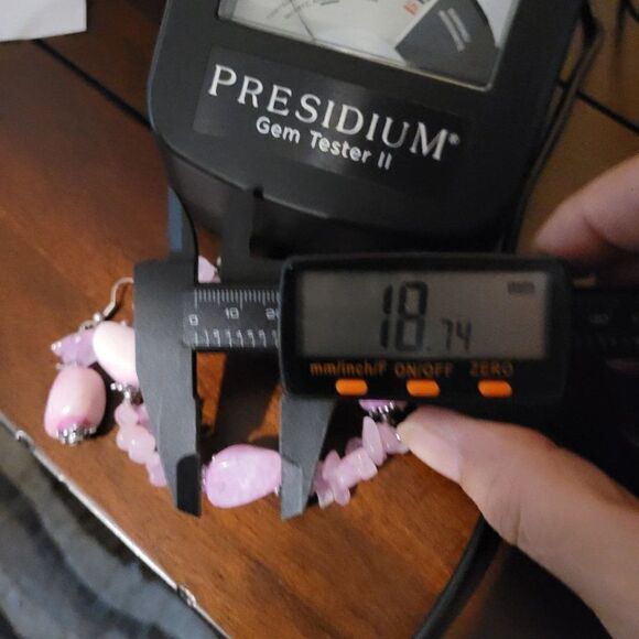 Natural Gem 2pc Set Pink Quartz Drop Earrings Pierced Bracelet Love Healing Gift - Picture 5 of 16